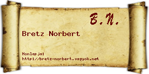 Bretz Norbert névjegykártya